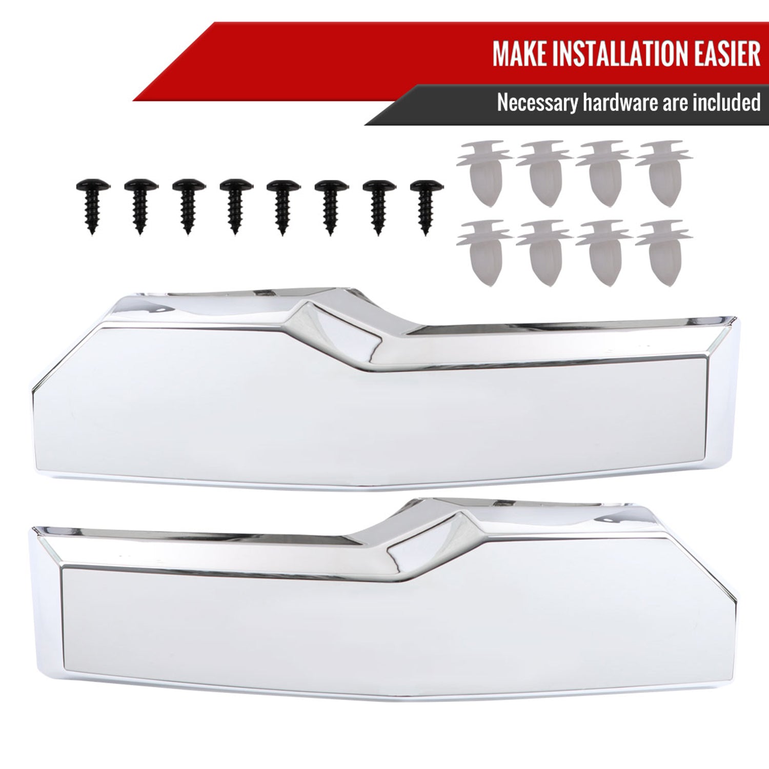 2019-2022 Chevy Silverado 1500 WT Glossy Honeycomb Hood Grille Chrome Trim