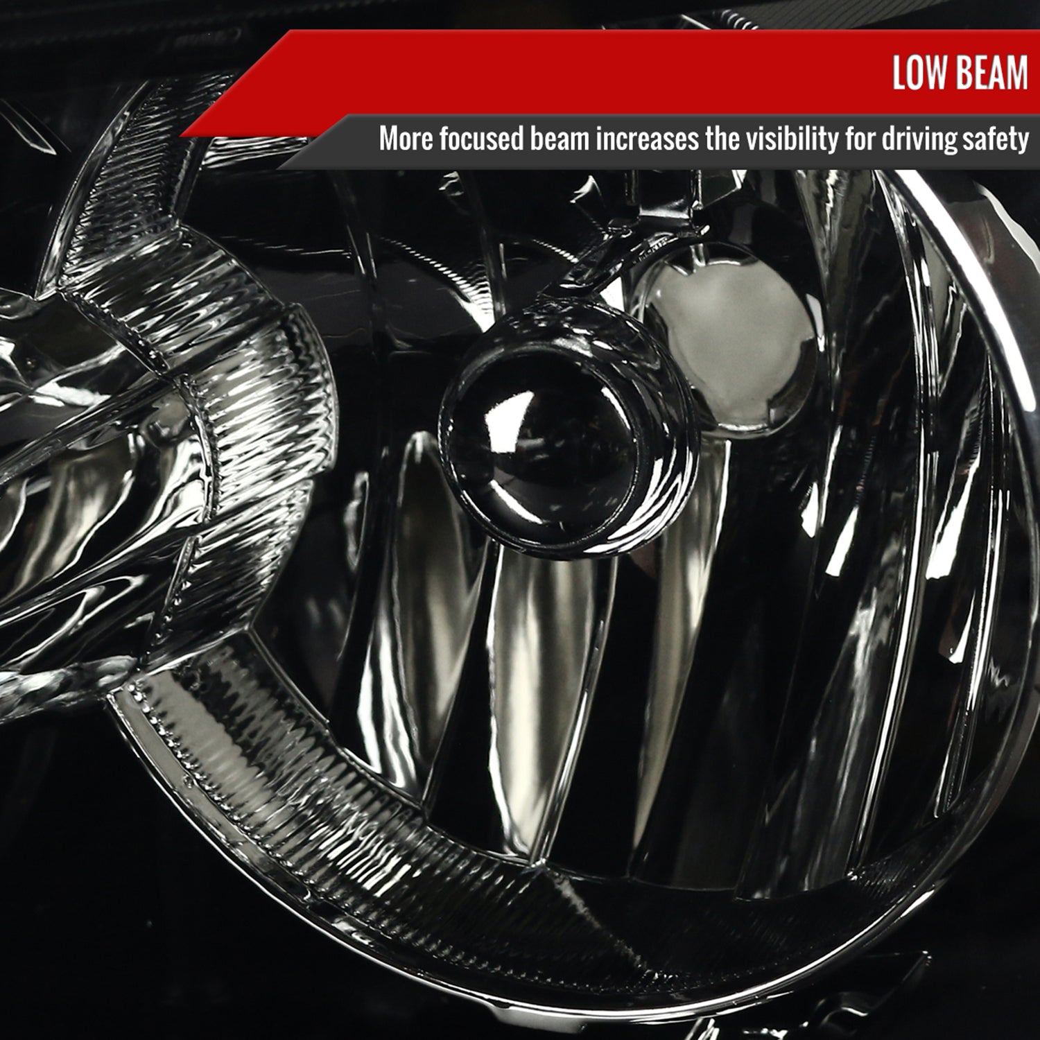 2007-2014 Chevy Avalanche/Tahoe/Suburban Factory Headlights Matt Black/Smoke