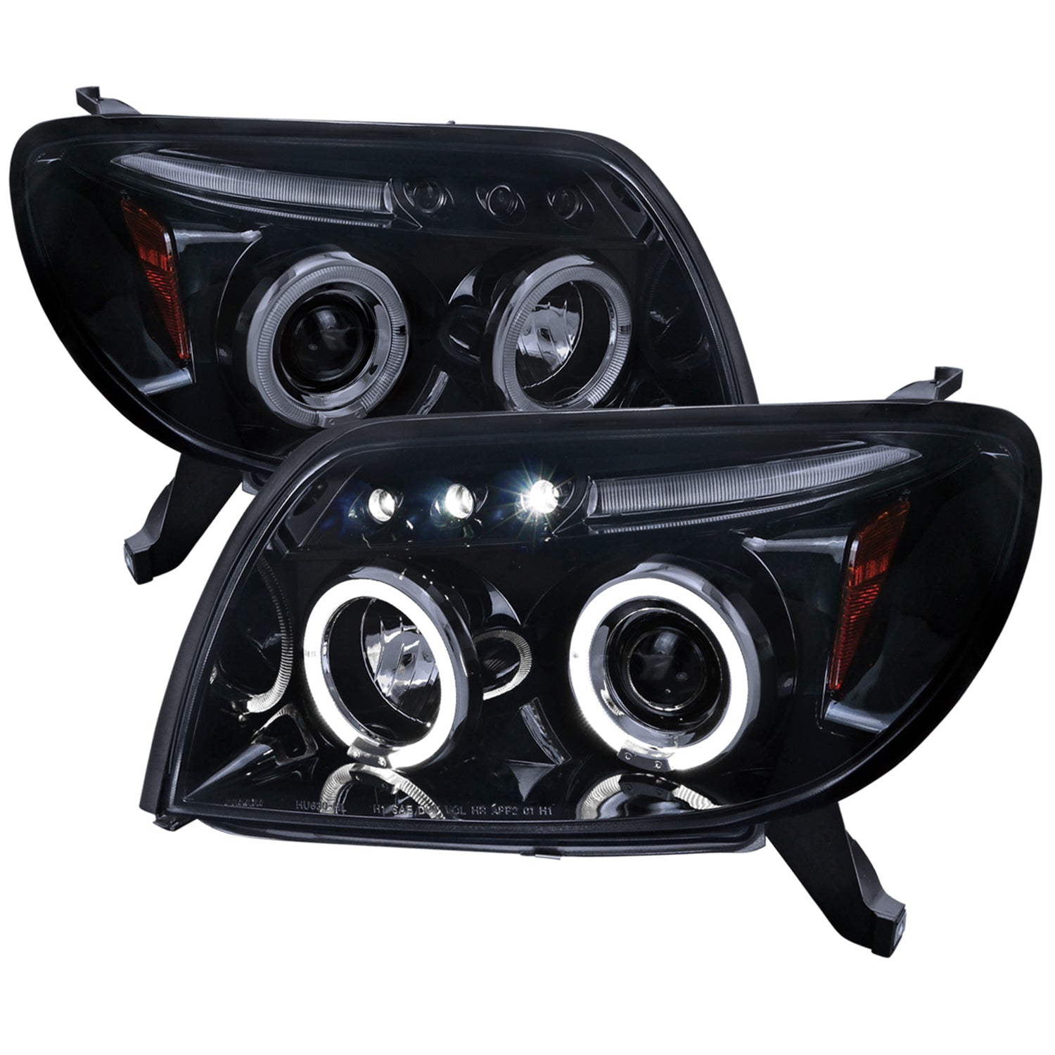 2003-2005 Toyota 4Runner Dual Halo Projector Headlights Glossy Black/Smoke