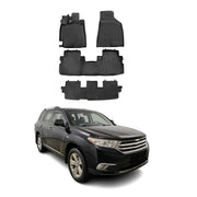 2008-2013 Toyota Highlander Floor Mats Liners Full Set All Weather Black