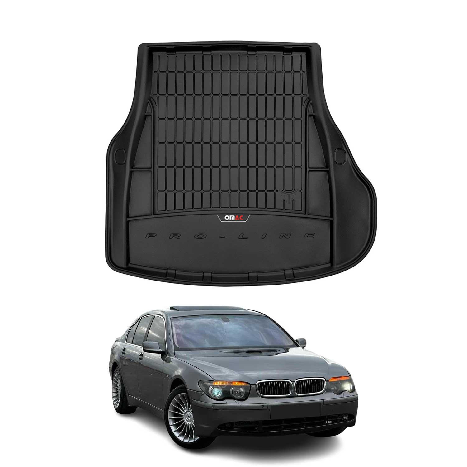 2002-2008 BMW 7 Series E65 E66 E67 Premium Cargo Liner Trunk Mat All Weather Heavy Duty Black