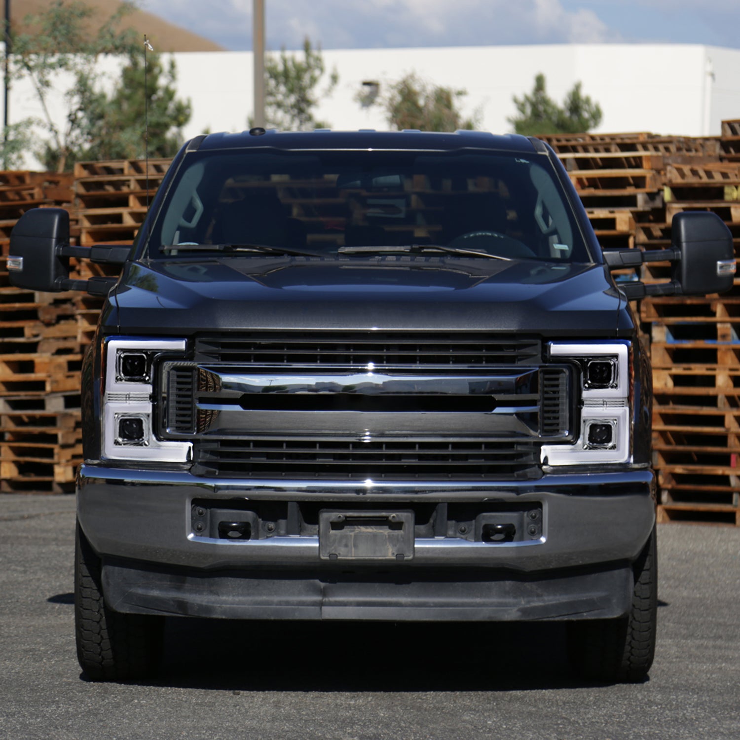 2017-2019 Ford F-250 F-350 F-450 F-550 LED C-Bar Headlights Signal Chrome