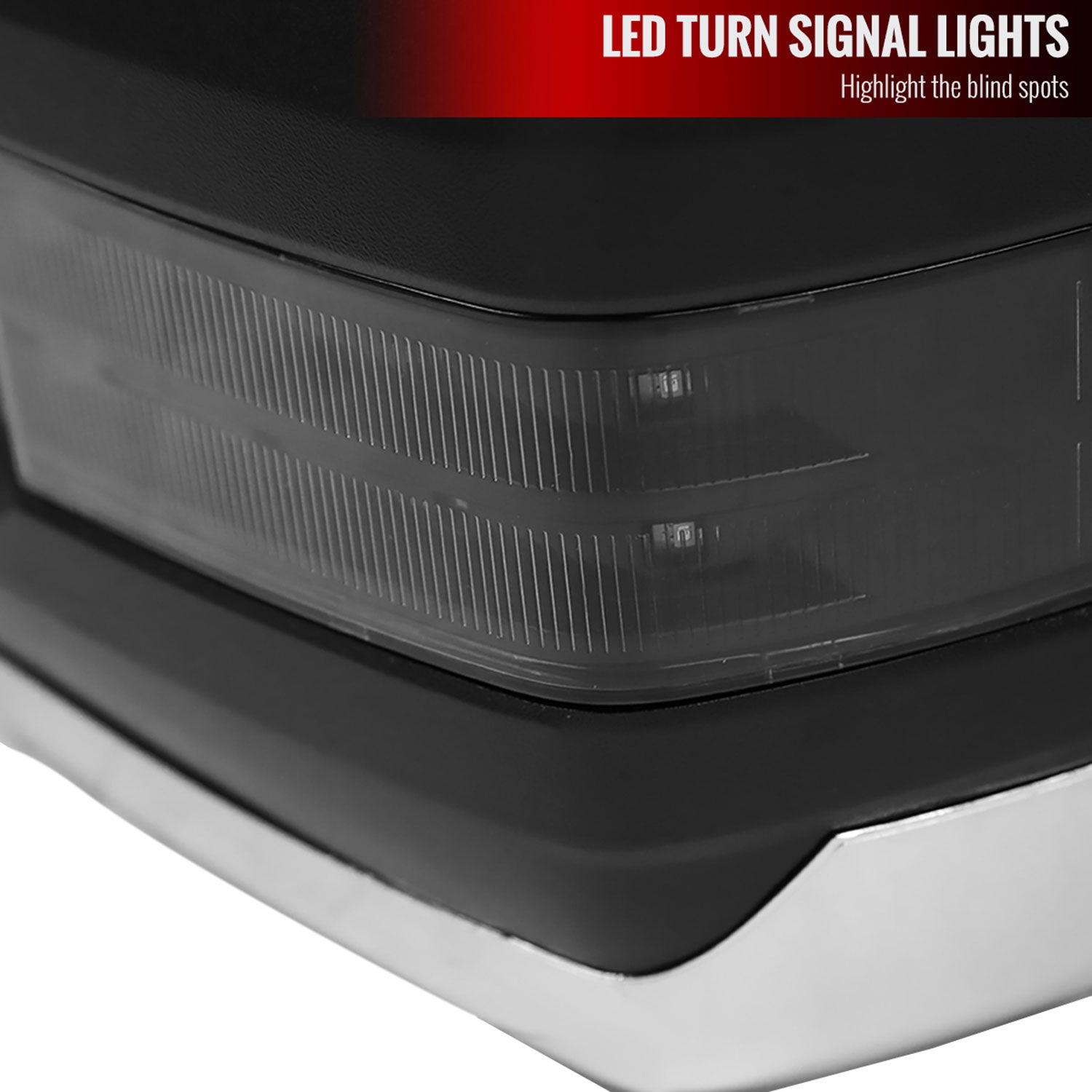 2007-2017 Toyota Tundra/ 08-2017 Sequoia Chrome Heated BSM Towing Mirrors Smoke