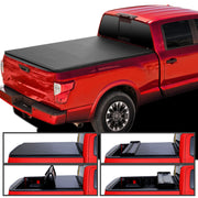 2017-2024 Nissan Titan 6'7" Truck Bed Soft Quad-Fold Tonneau Cover
