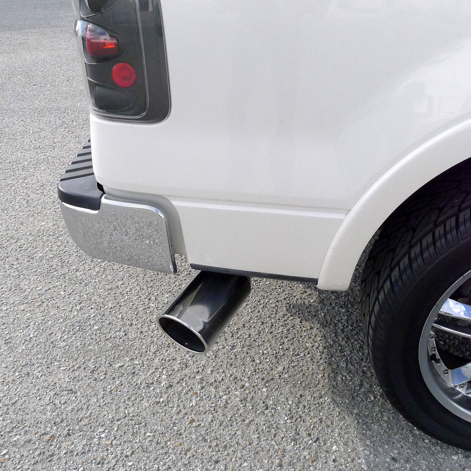 Universal 5" Inlet/8" Outlet Chrome Stainless Steel Bolt-On Angled Exhaust Tip