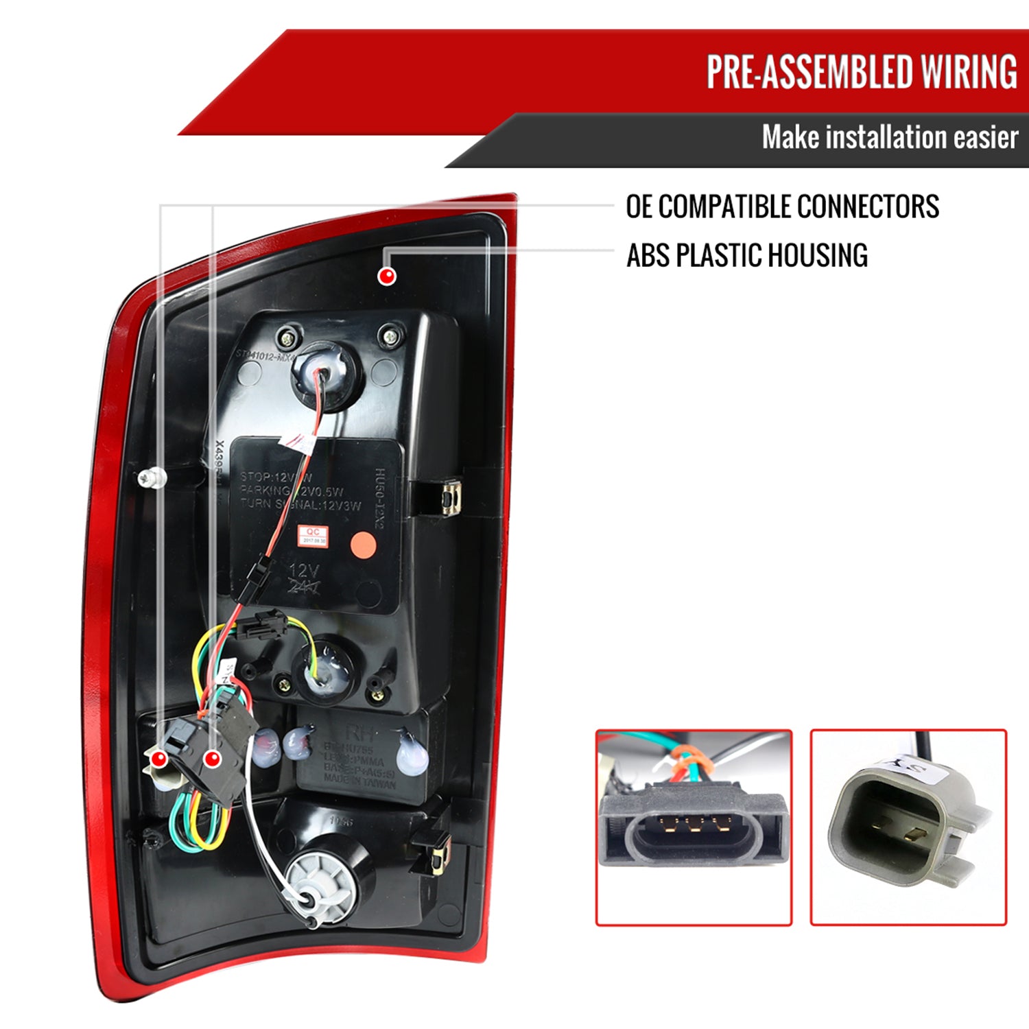 2007-2009 Dodge RAM LED Tail Lights Chrome Housing/Red Lens