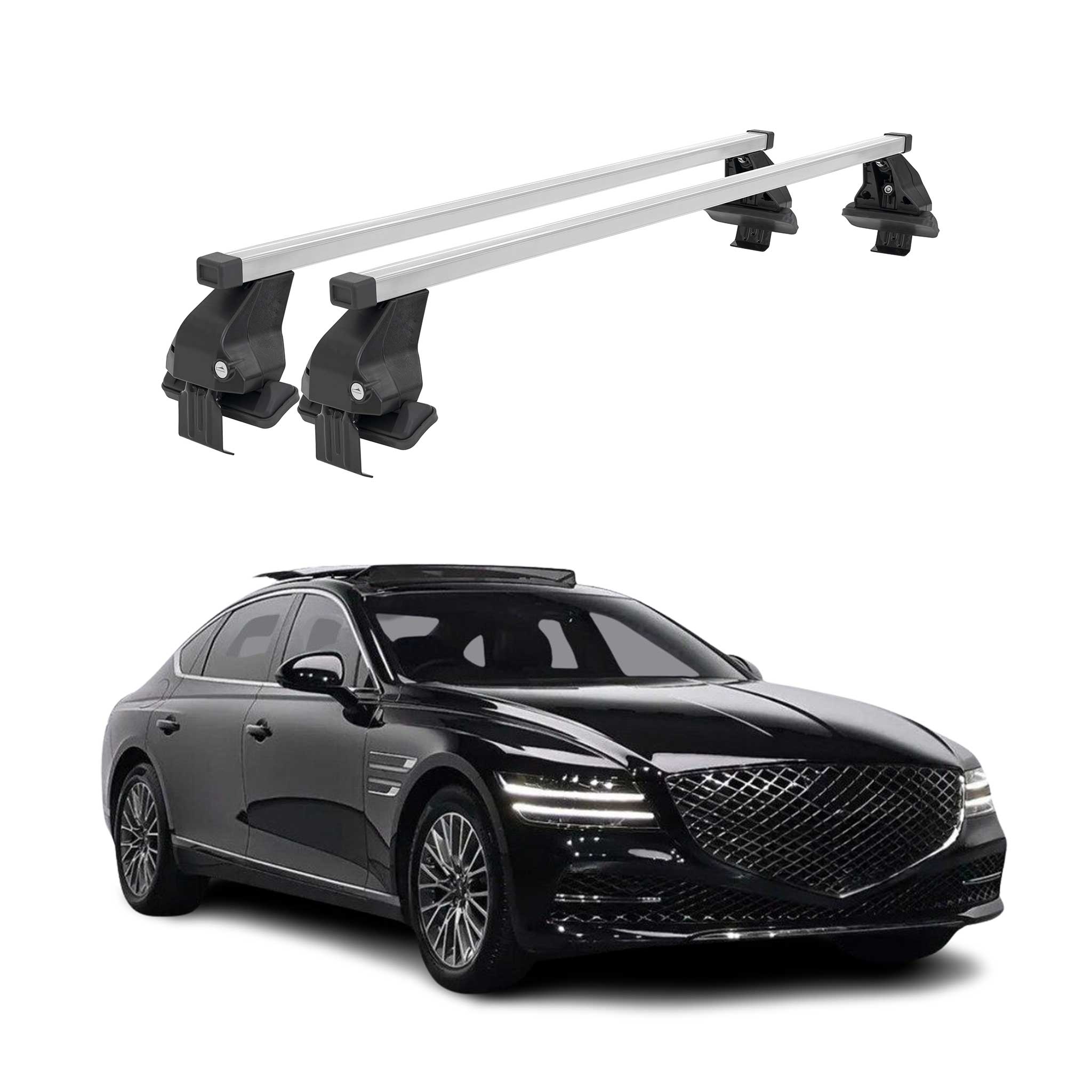 2017-2025 Genesis G80 Roof Rack Cross Bars Silver