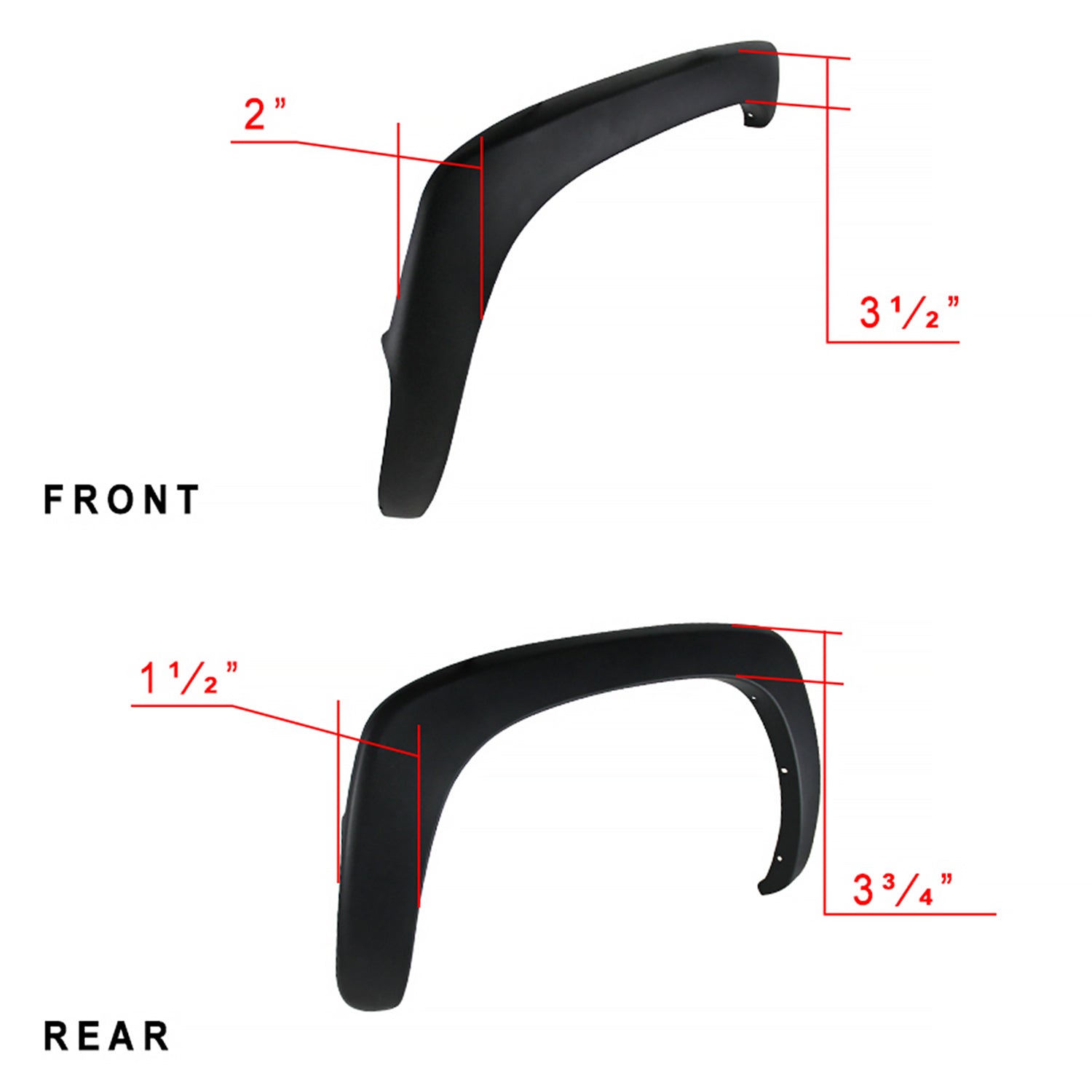 1999-2007 Chevrolet Silverado/ GMC Sierra Black Polypropylene Fender Flares