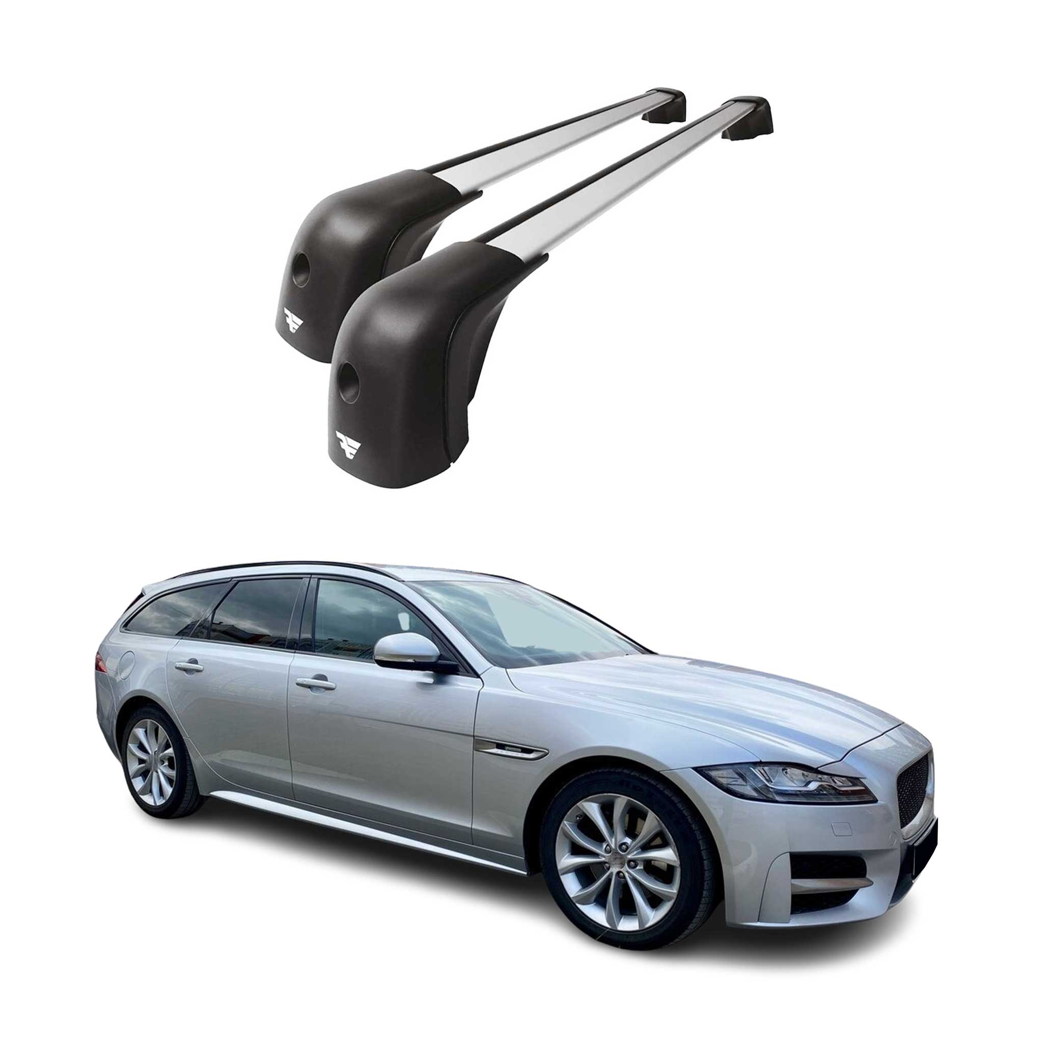 2018-2024 Jaguar XF Sportbrake Roof Racks Cross Bars Silver