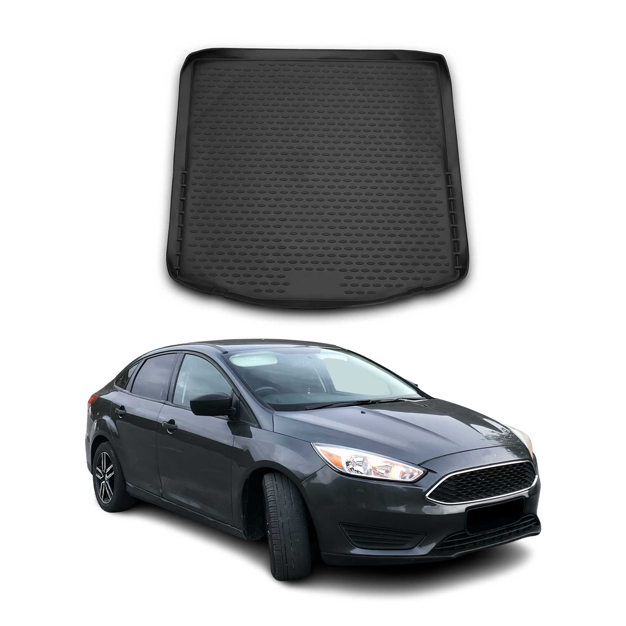 2012-2018 Ford Focus Sedan OMAC Cargo Mats Liner Waterproof TPE Black