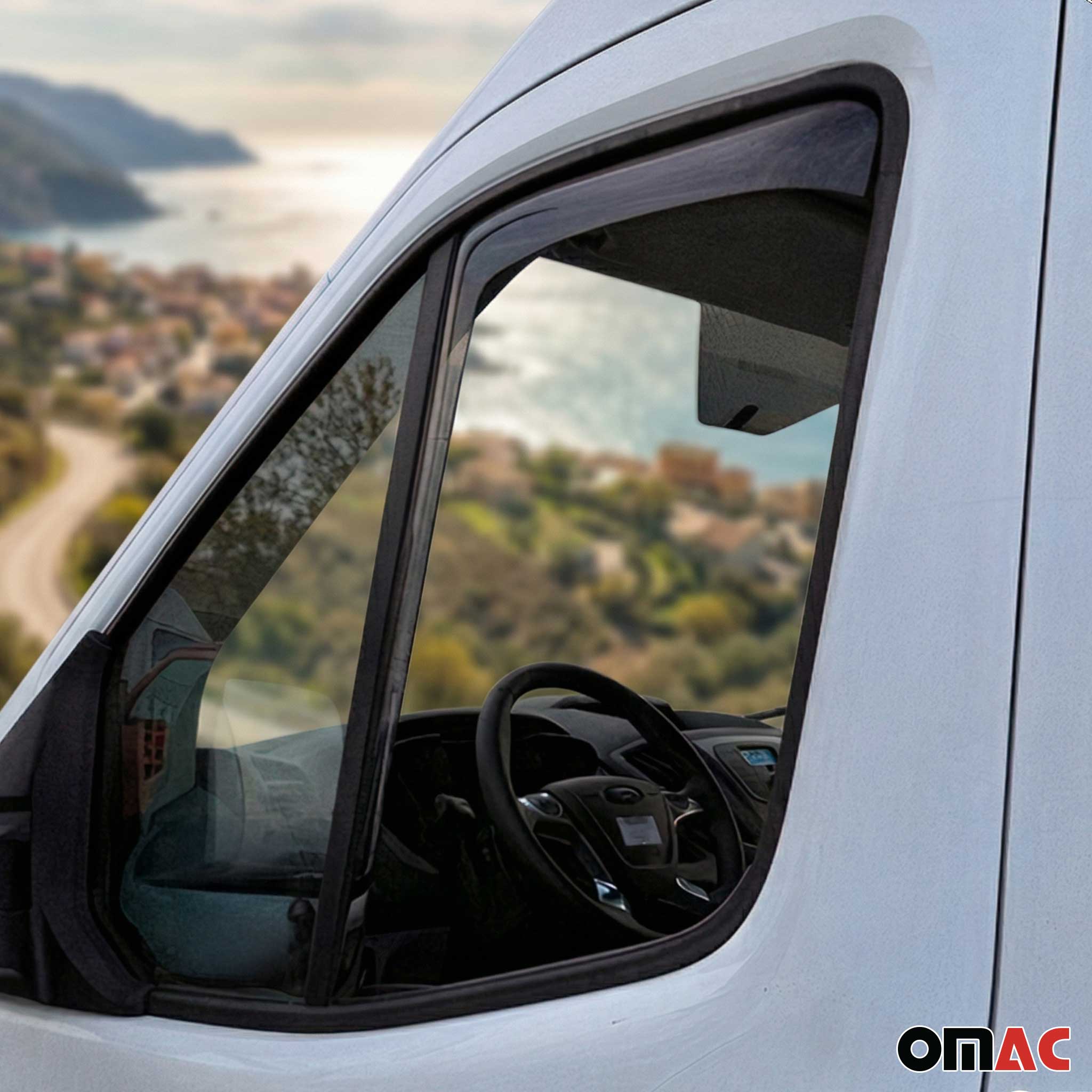 2015-2026 Ford Transit Window Visor Vent Rain Deflector 2Pcs Smoke