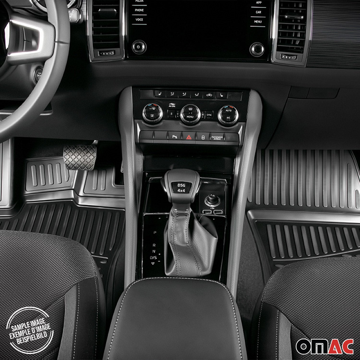 2018-2026 Volkswagen Atlas Floor Mats & Cargo Liner Full Set All Weather 3rd Row Behind Black