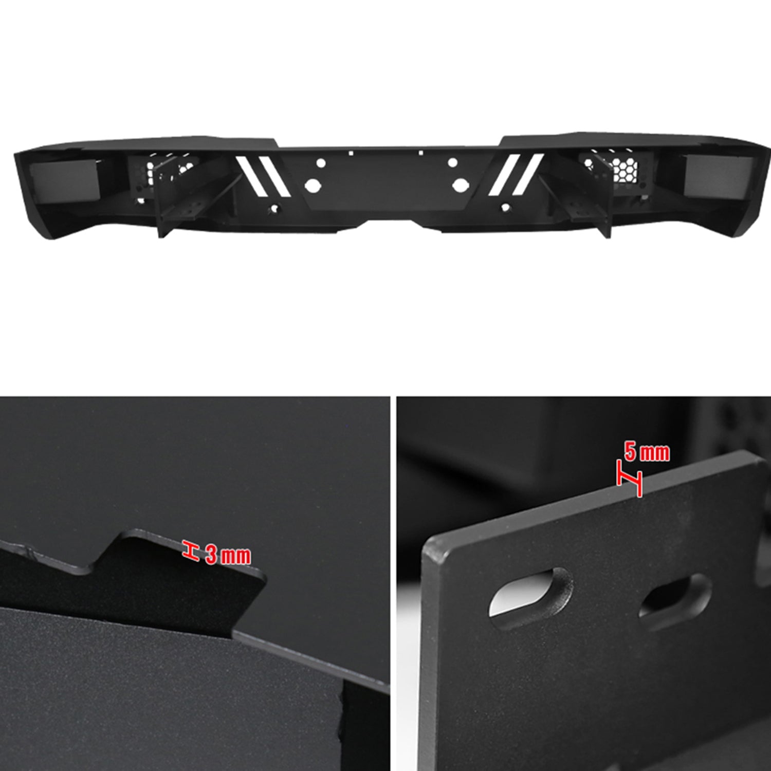 1999-2016 Ford F-250/F-350 Black Heavy Duty Steel Rear Step Bumper