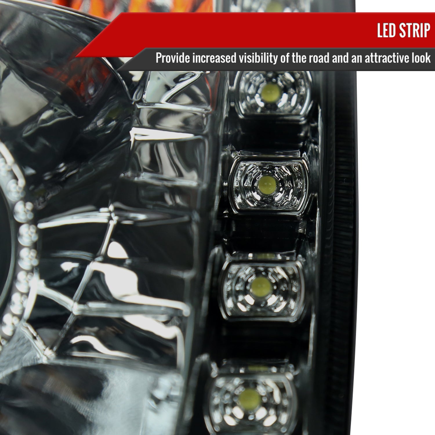 2003-2005 Nissan 350Z Projector Headlights w/ SMD LED Light Strip Chrome/Smoke