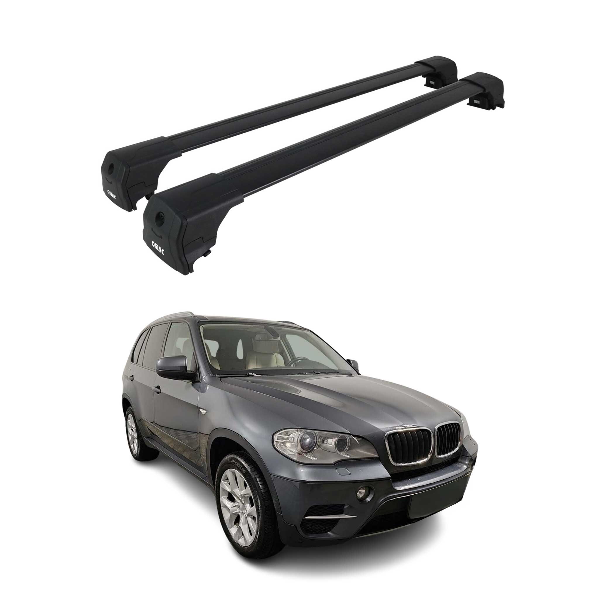 2007-2013 BMW X5 E70 Roof Rack Cross Bars Black