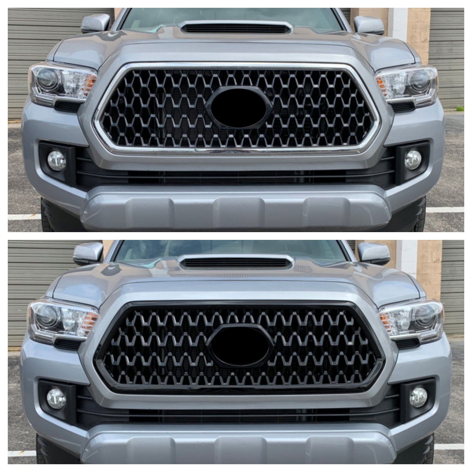 2016-2019 Toyota Tacoma Grille 4.gen Pre-FL Overlay Gloss Black 1Pcs ABS Plastic