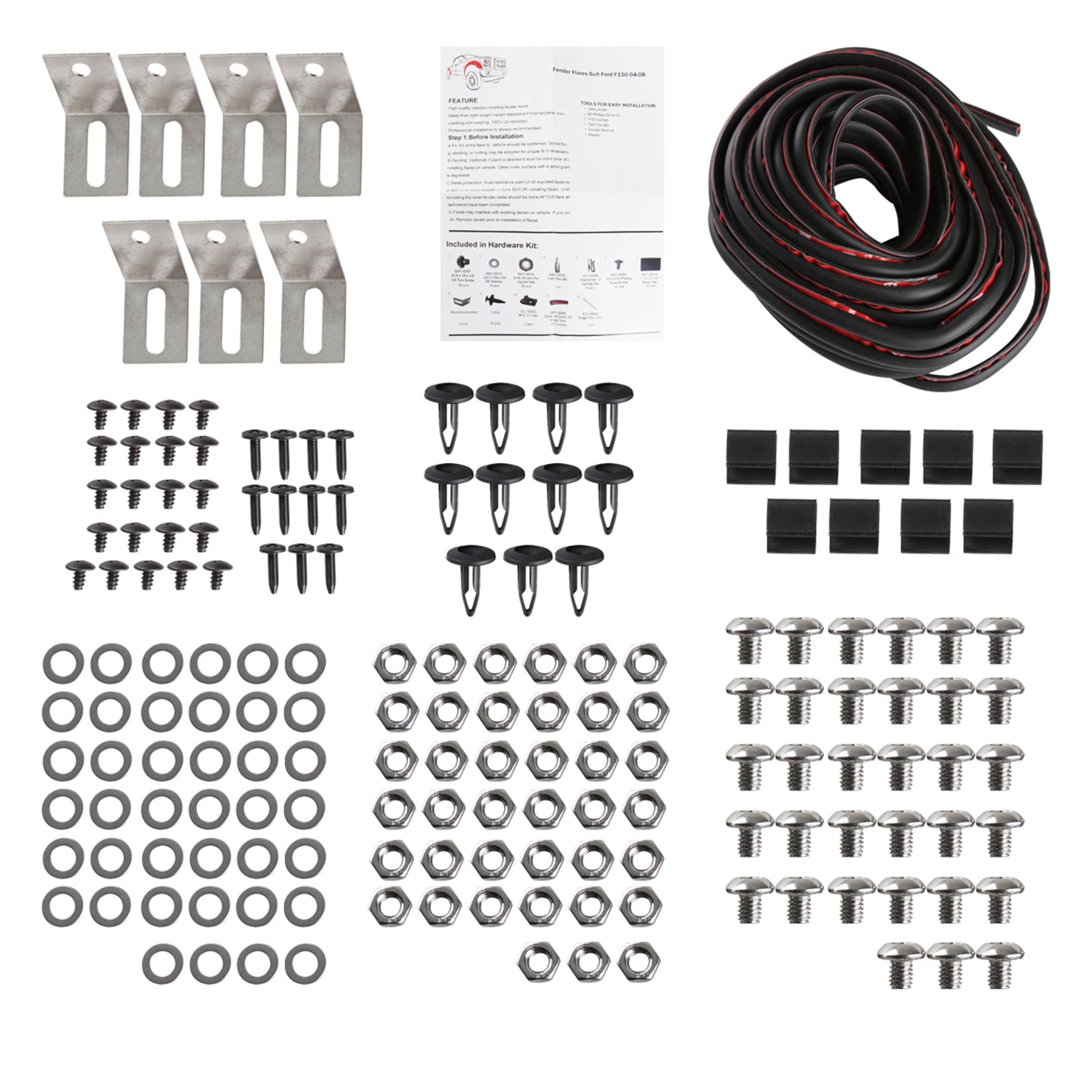 2004-2008 Ford F-150/ 07-2008 Lincoln Mark LT Smooth Rivet Style Fender Flares