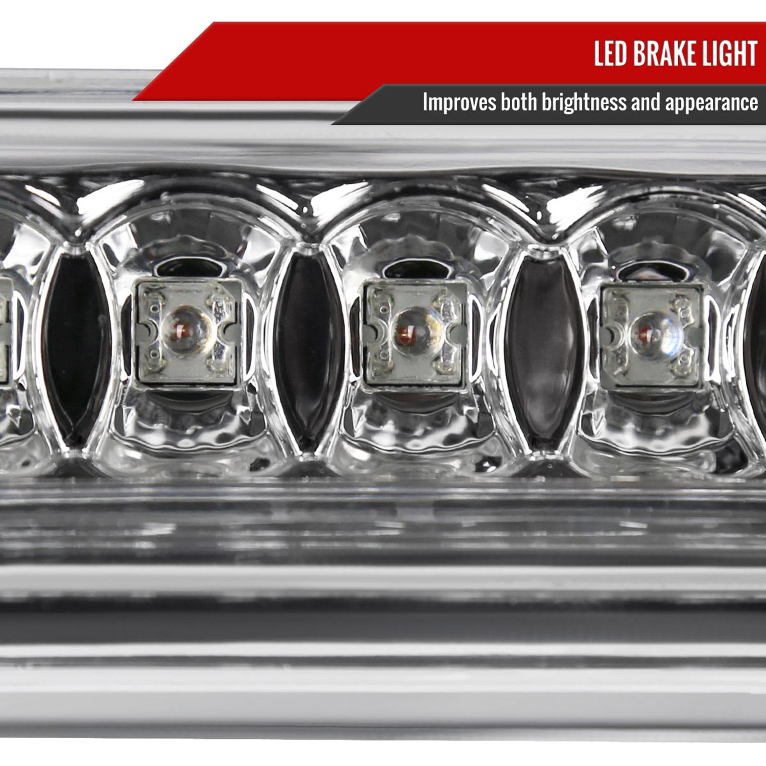 2004-2015 Nissan Titan LED 3rd Brake Light Chrome Housing/Clear Lens
