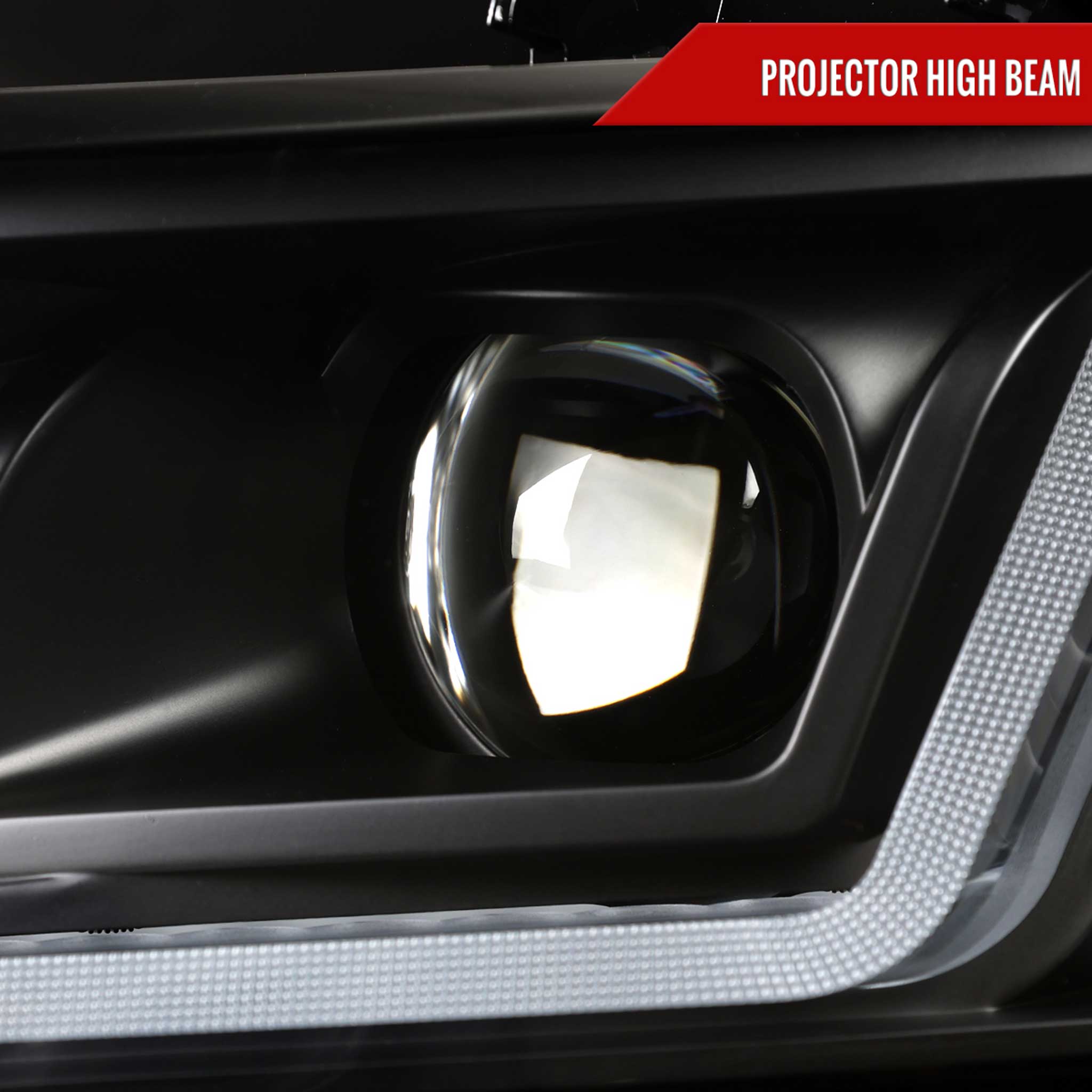 For Chevrolet Impala 2014-2020 LED DRL Sequential Projector Headlights Matte Black Housing Clear Lens