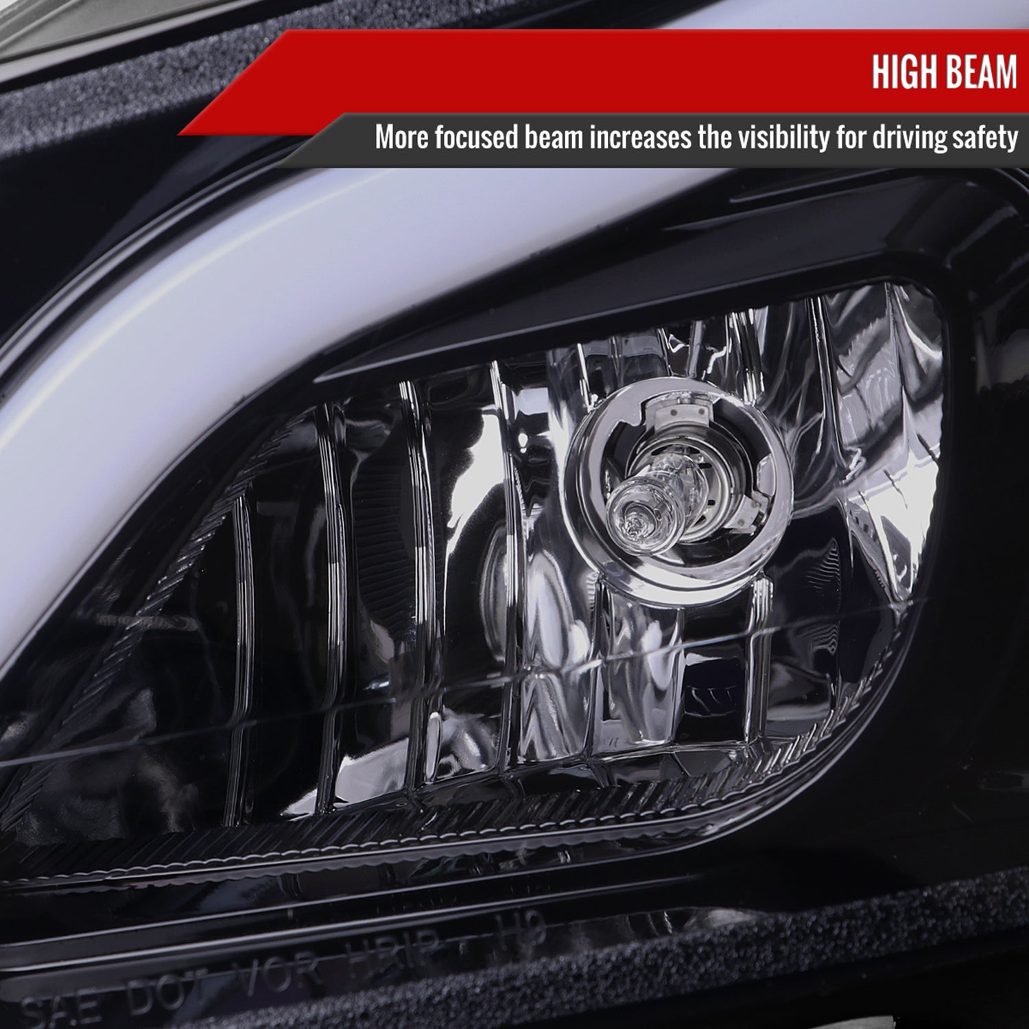 2012-2014 Mercedes-Benz W204 C-Class LED Bar Projector Headlights Smoke