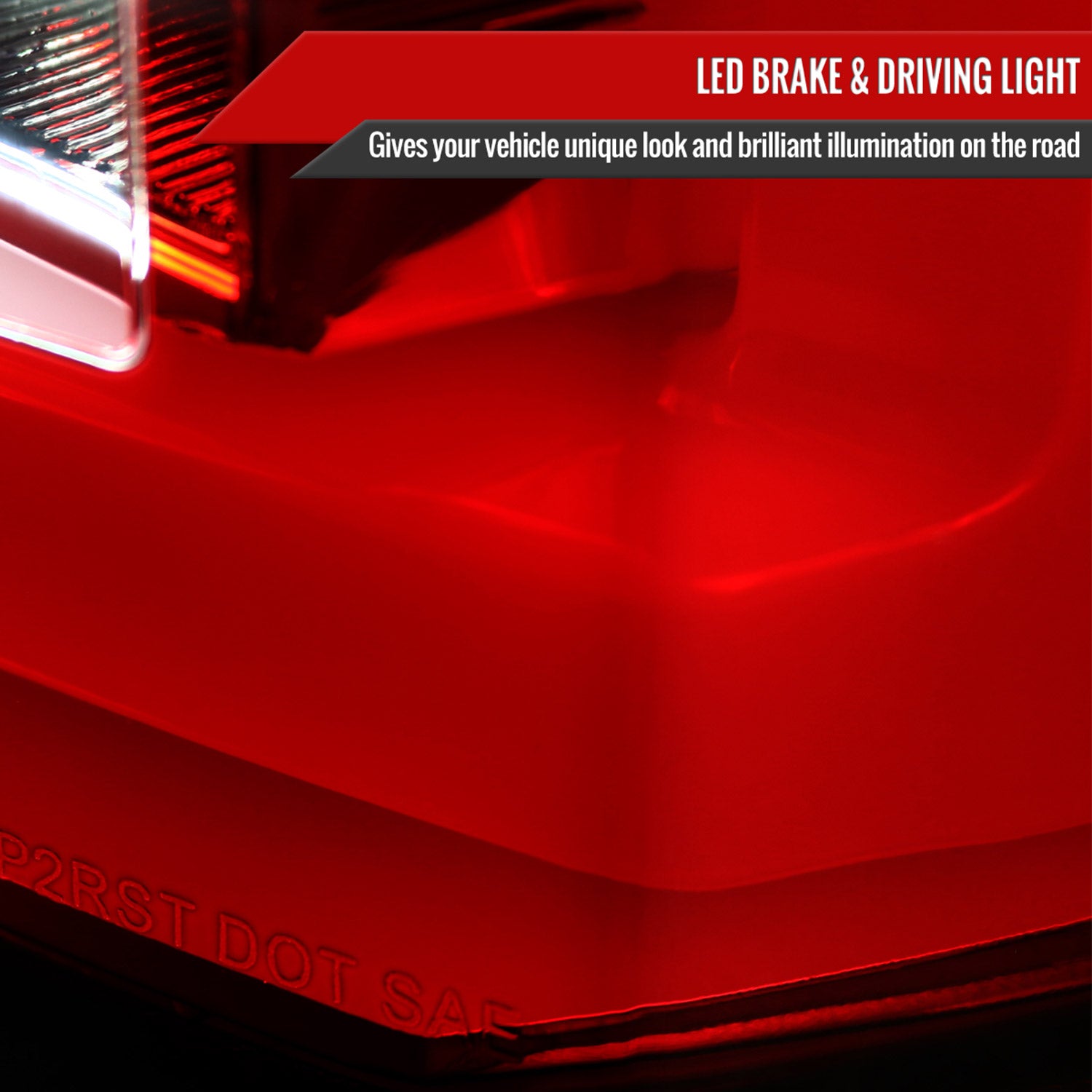 2015-2020 GMC Yukon/Yukon XL Denali SLE/SLT LED Tail Lights Chrome/Red Clear