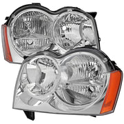 2005-2007 Jeep Grand Cherokee Factory Style Headlights Chrome/Clear Lens
