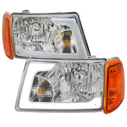 2001-2011 Ford Ranger LED Bar Factory Headlights Amber Corner Lamp Chrome