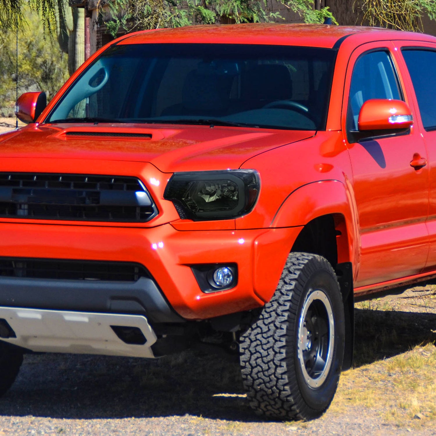 2012-2015 Toyota Tacoma LED Bar Headlights Amber Reflector Chrome/Smoke
