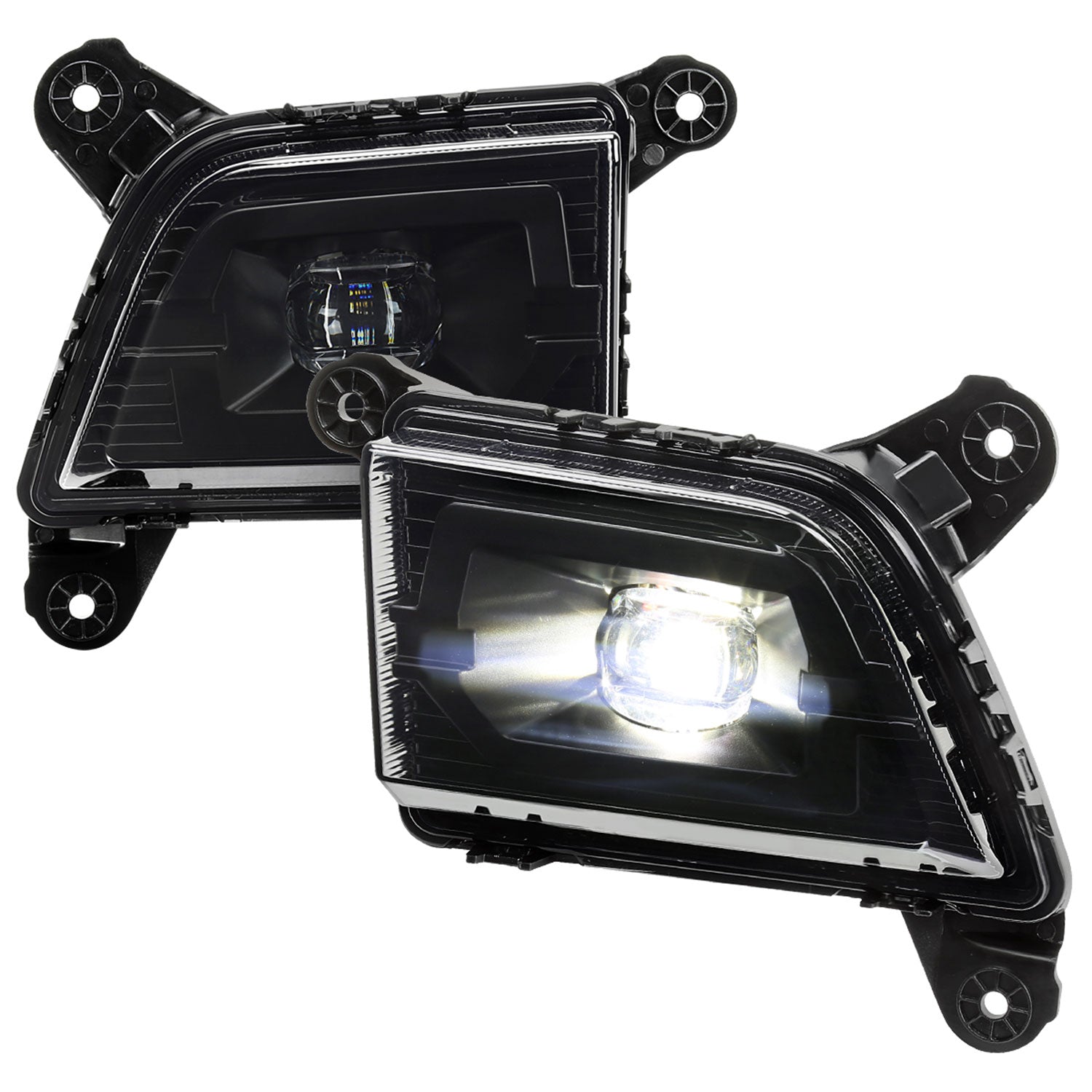 2019-2022 Chevy Silverado 1500 LED Fog Lights Kit Chrome Housing/Smoke Lens