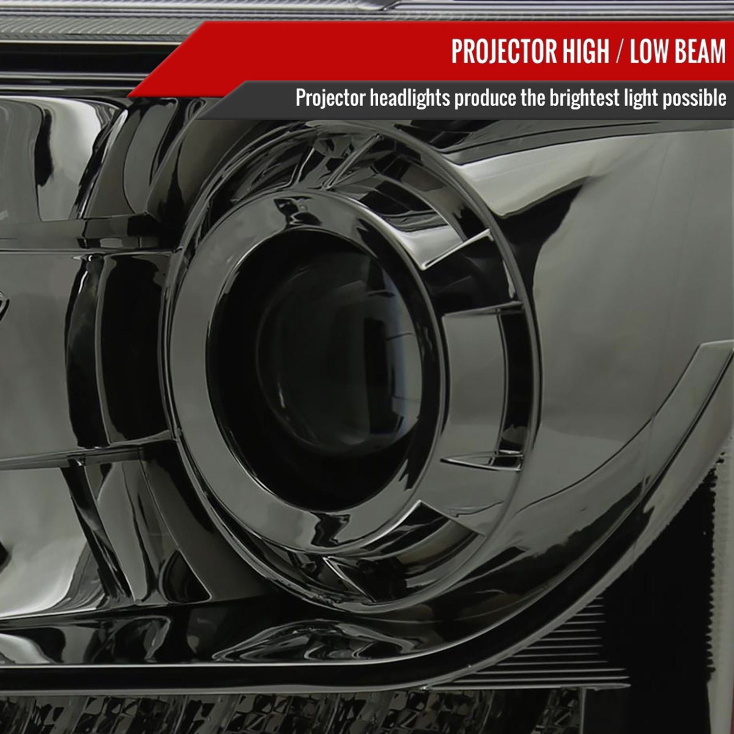 2009-2014 Ford F-150 Projector Headlights w/ LED Light Strip Chrome/Smoke Lens