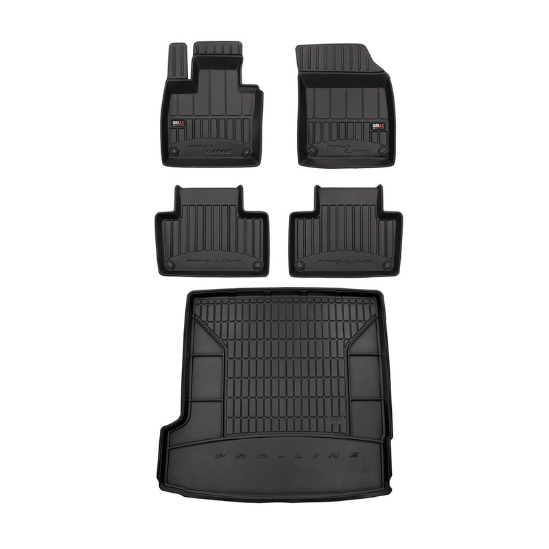 2016-2024 Volvo XC90 Premium Floor Mats & Cargo Liner Full Set All Weather Heavy Duty Black