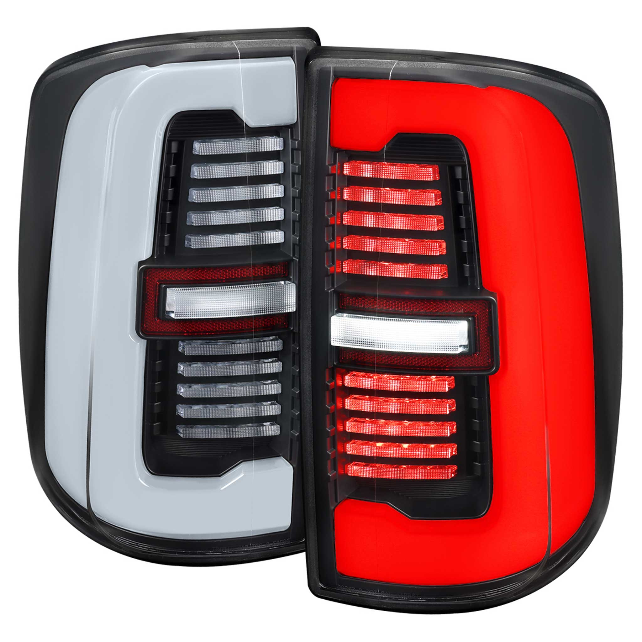 For Dodge RAM 2500/3500 2019-2024 LED Sequential Signal Tail Lights Matte Black Housing Clear Lens