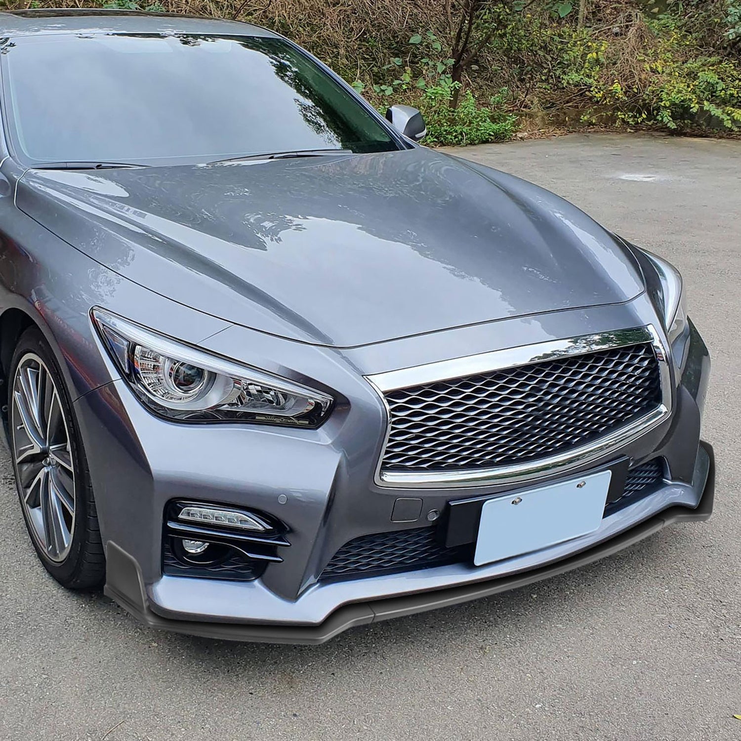 2018-2020 Infiniti Q50 Sport Matte Black Polypropylene 3Pcs Bumper Lip Set