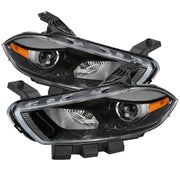 2013-2016 Dodge Dart Factory Headlights Projector High/Low Beam Jet Black