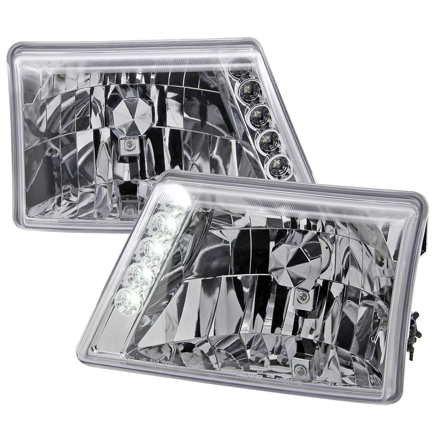 1998-2000 Ford Ranger Factory Style Headlights Chrome Housing/Clear Lens