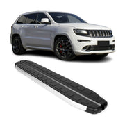 2011-2021 Jeep Grand Cherokee Running Boards Side Steps Silver & Black