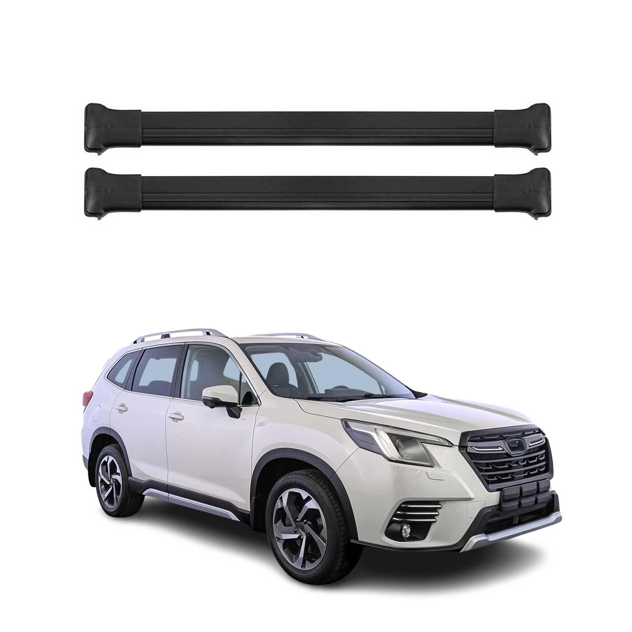 2025 Subaru Forester Roof Rack Cross Bars Luggage Carrier Alu Black 2Pcs