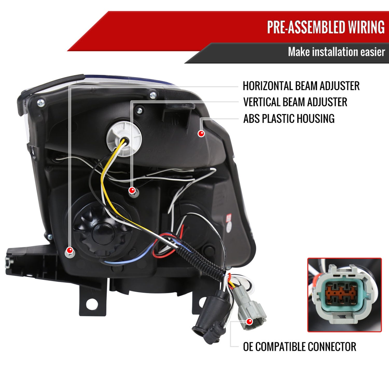 2003-2005 Nissan 350Z Dual Halo Projector Headlights Glossy Black/Smoke Lens