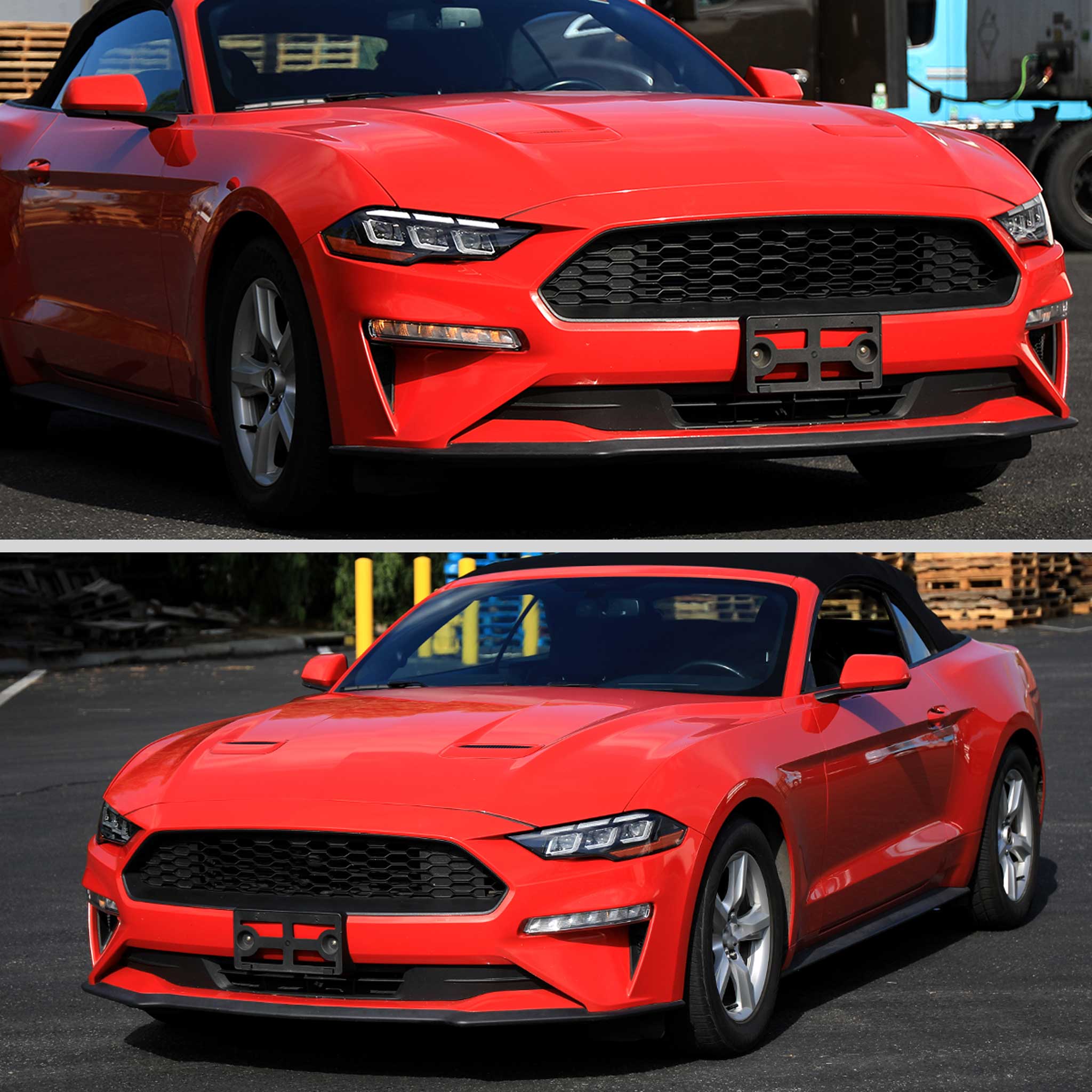 For Ford Mustang 2018-2023 Full LED Projector Headlights Sequential Start Up Black Housing Clear Lens