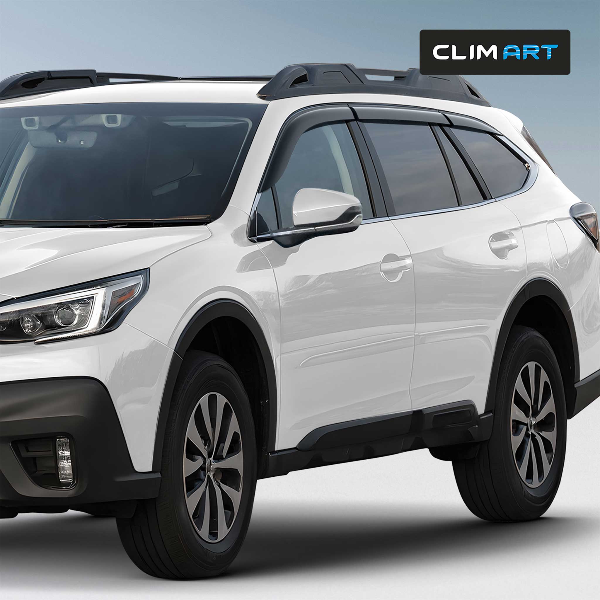 Clim Art Wind Deflectors for Subaru Outback 2020-2025 Tape-On Dark Smoke 6Pcs