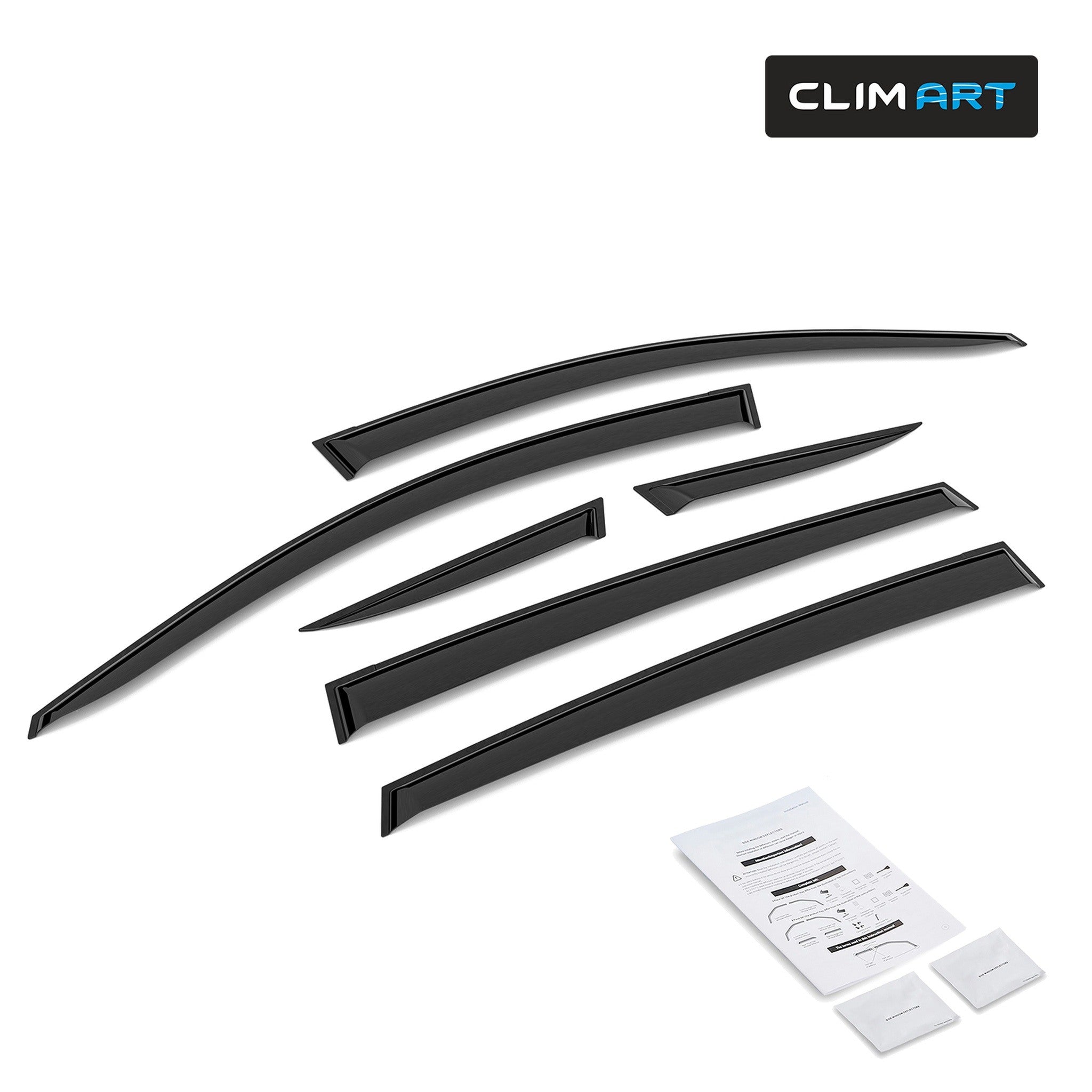 Clim Art Wind Deflectors for Toyota RAV4 2013-2018 Tape-On Dark Smoke 6Pcs