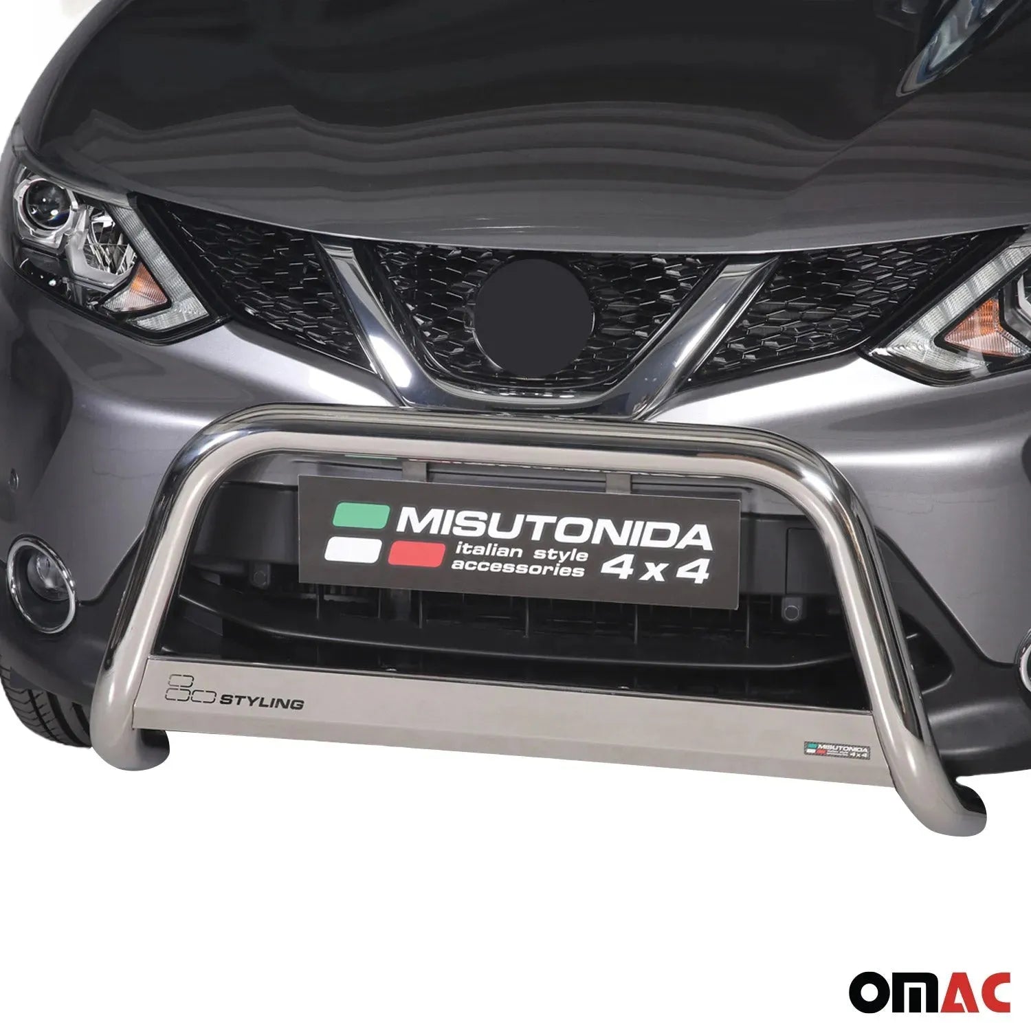 2017-2022 Nissan Rogue Sport Bull Bar Push Front Bumper Grille Stainless Steel Silver