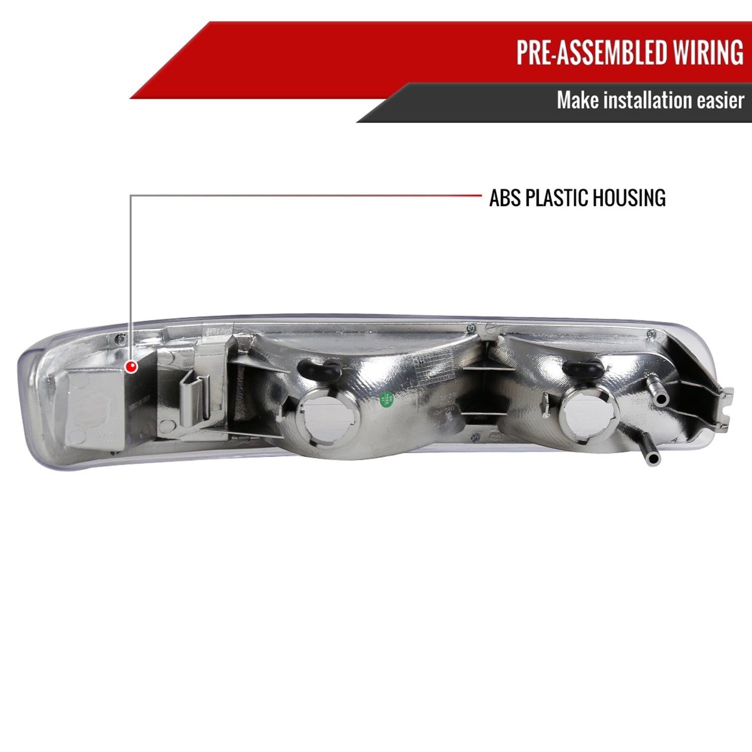 1999-2002 Chevy Silverado/ 2000-2006 Tahoe Suburban Bumper Lights Chrome/Clear