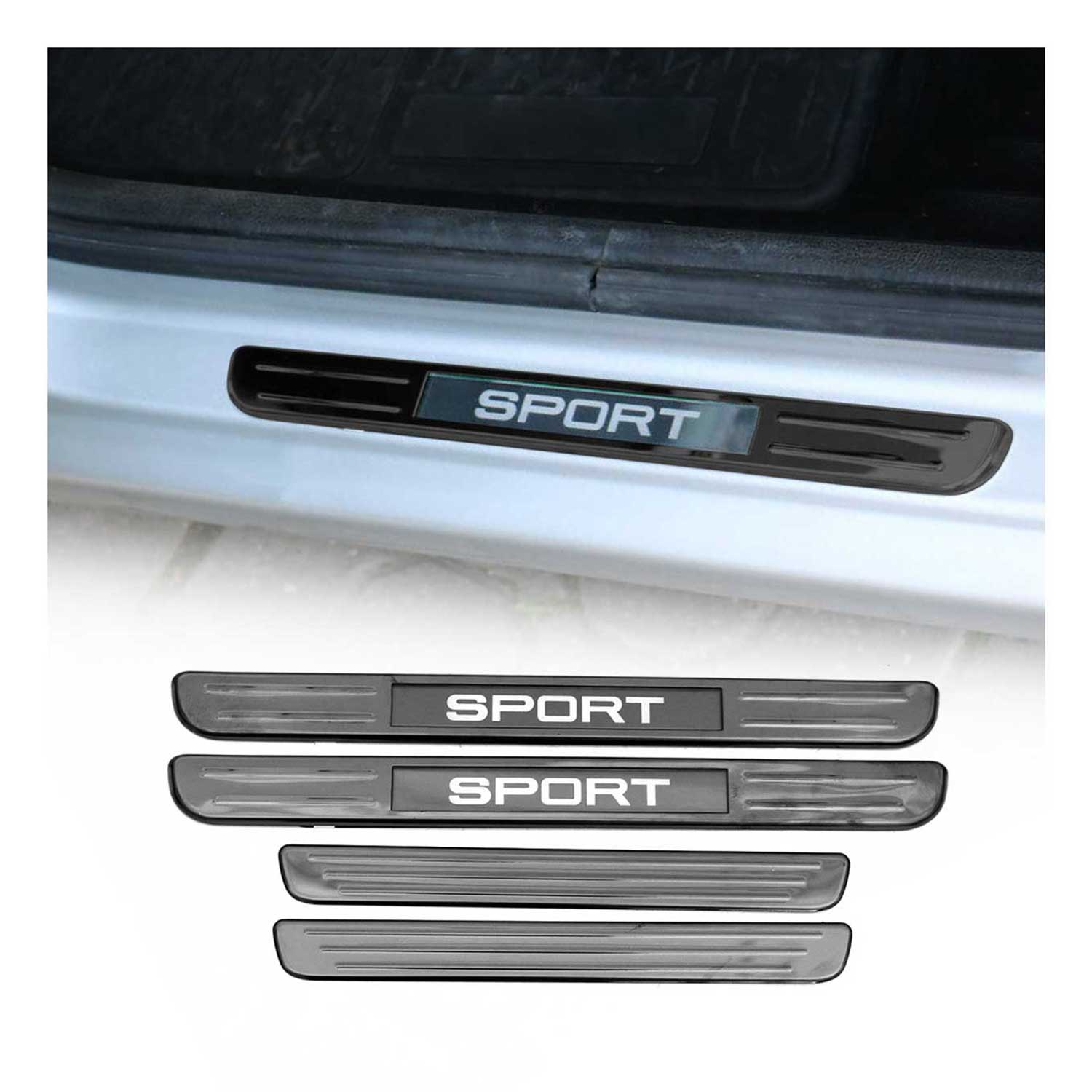 Infiniti Door Sill Scuff Plate Illuminated Sport Stainless Steel Dark 4 Pcs