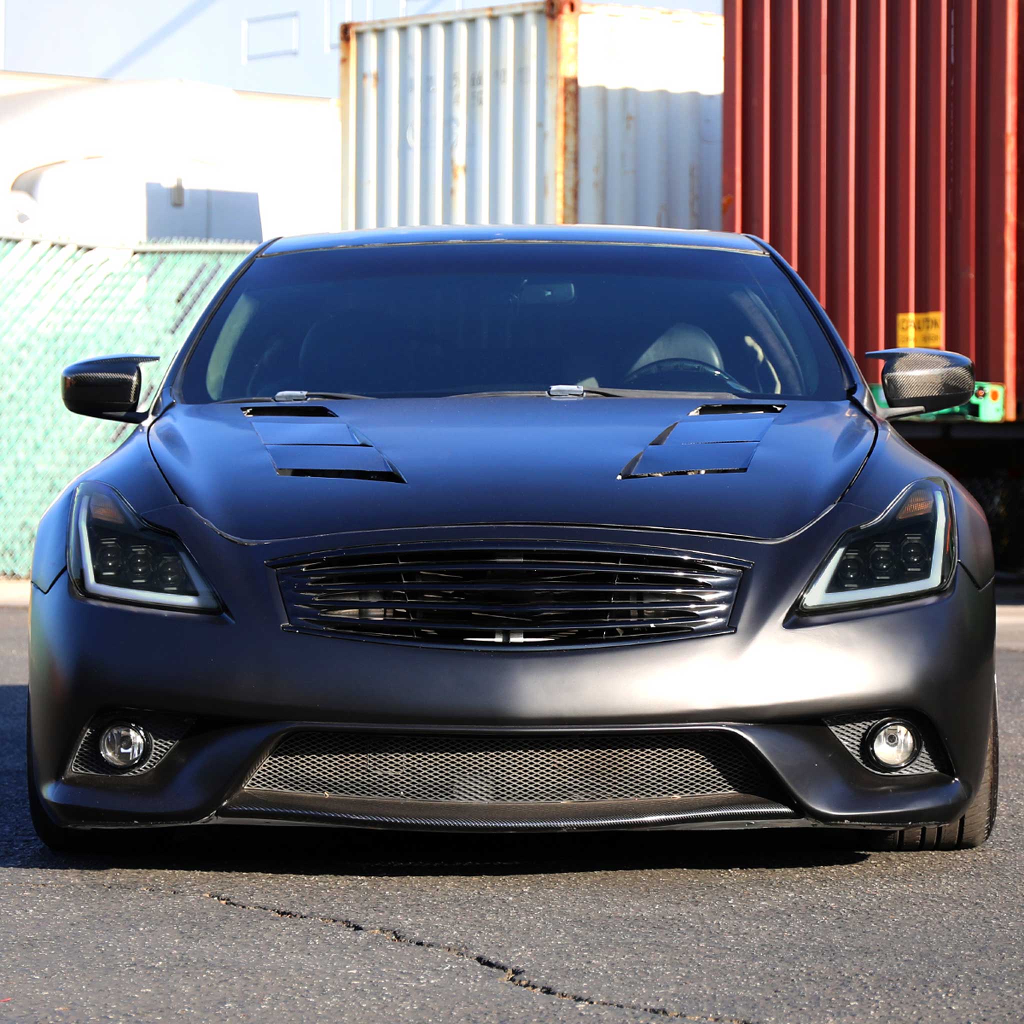 For Infiniti G37 2008-13 / Q60 Coupe 2014-15 LED Turn Signal Full LED Triple Headlights Matte Black Housing Smoked Lens