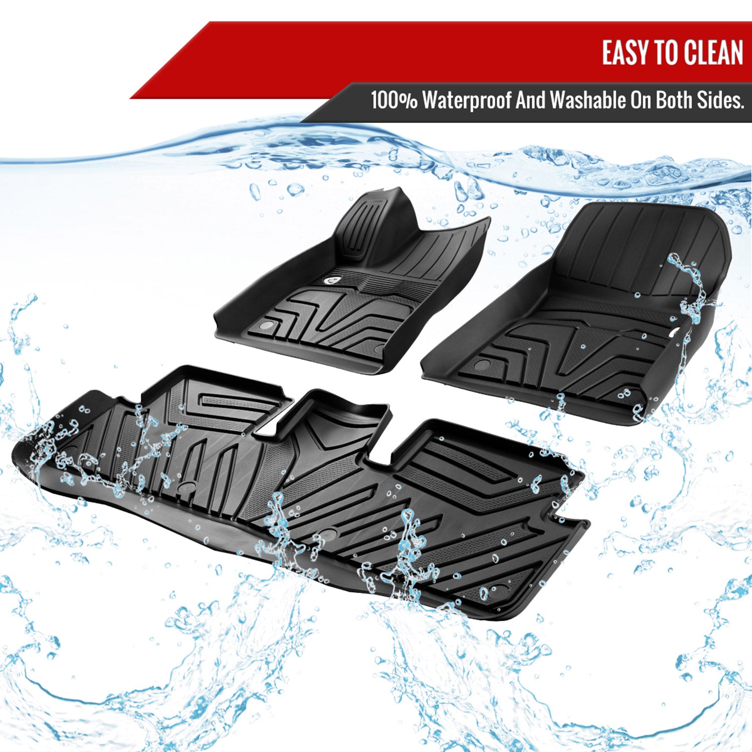 2017-2022 Tesla Model 3 All Weather TPE Floor Mats Liner 3Pcs