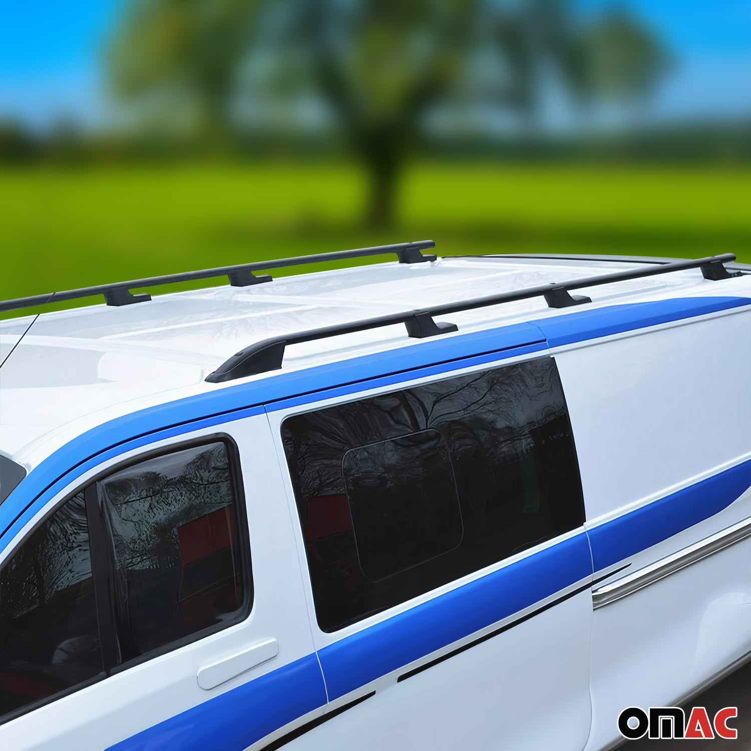 2015-2024 Ford Transit & E-Transit L2 Regular Roof Rack Rails Side Rails Black