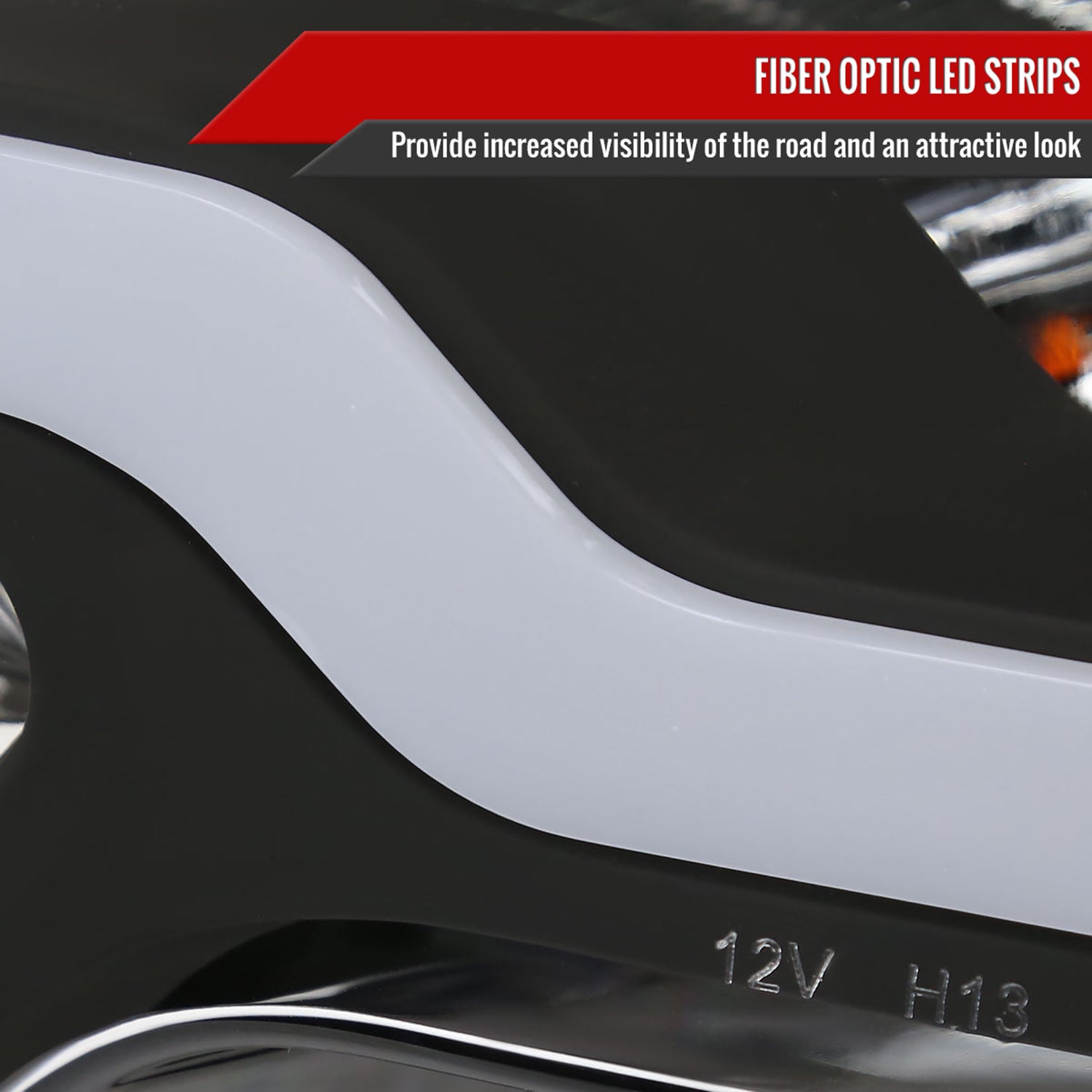 2009-2014 Ford F-150 LED Tube Factory Style Headlights Matte Black/Clear Lens