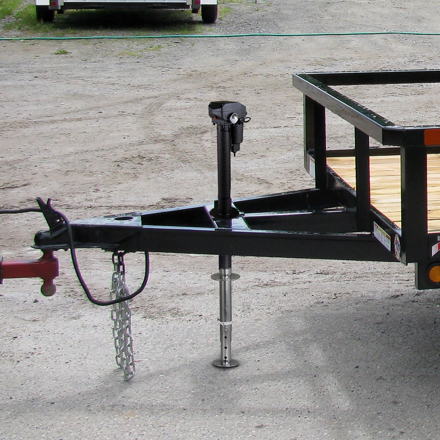 3500LB Universal 12V Electric Tongue Jack for RV Trailer & Camper LED Side Light