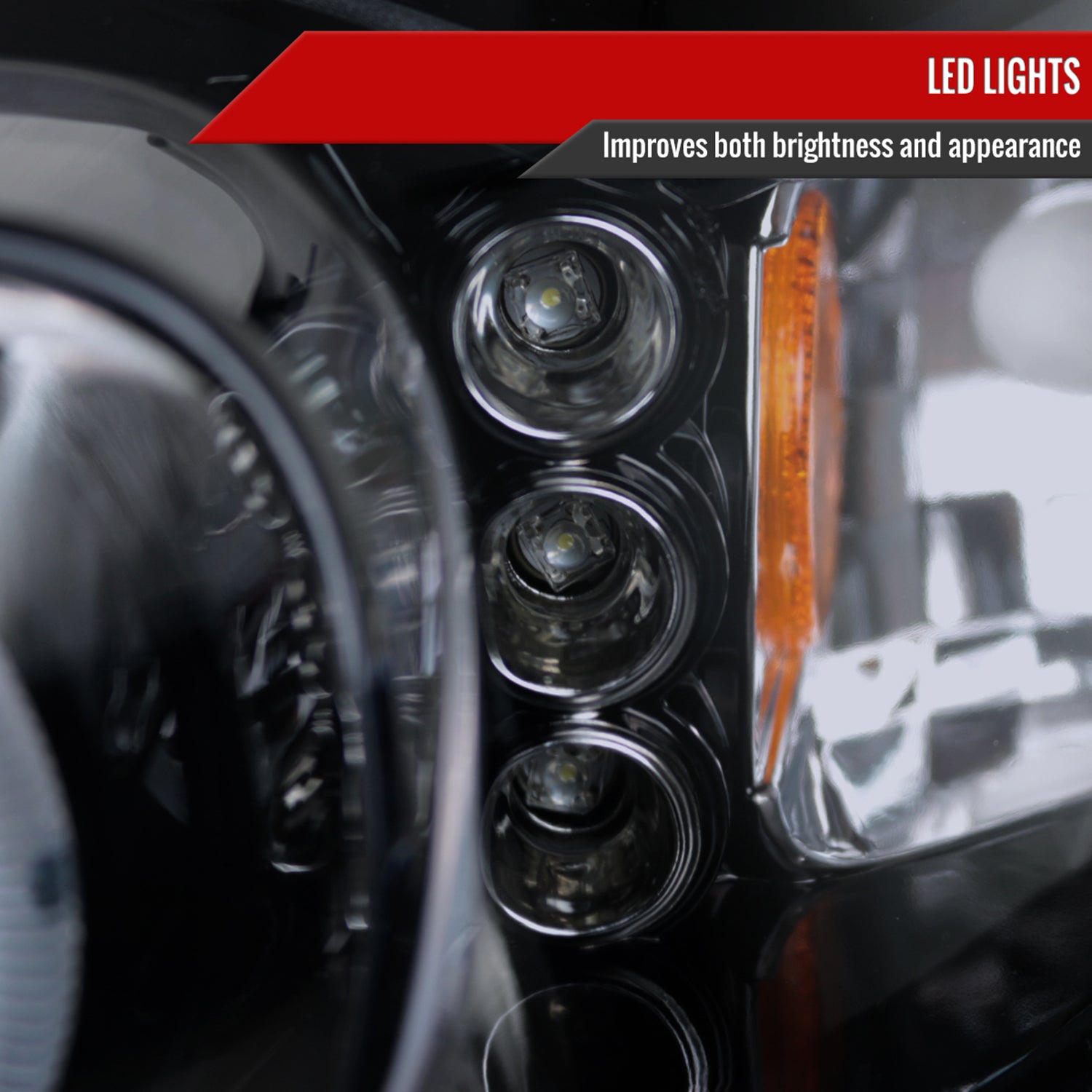 1999-2004 Ford Mustang Dual Halo Projector Headlights Glossy Black/Smoke Lens